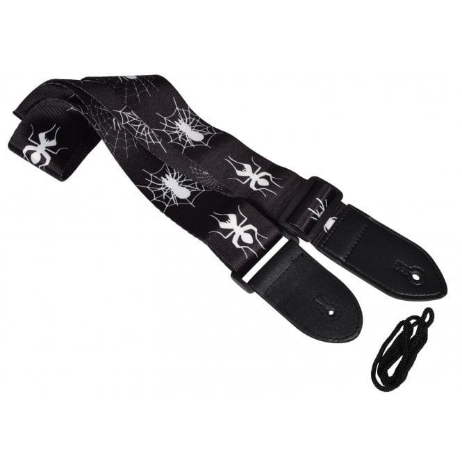 Chord Chord  White Spider Print Webbing Guitar Strap