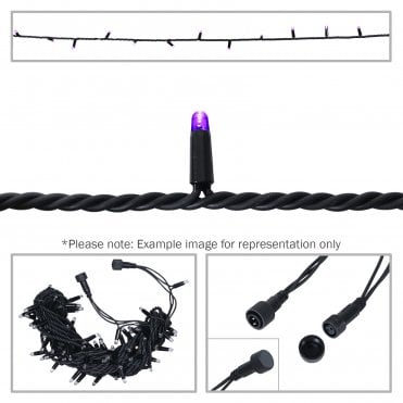 elumen8 Rubber Dimmable LED String Lights 20m Purple Black