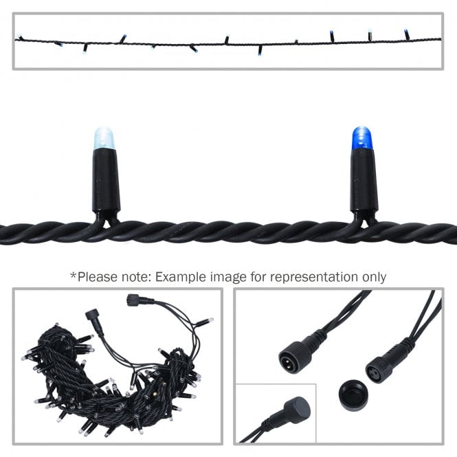 elumen8 elumen8  Rubber LED String Lights 20m Blue Cool White Black