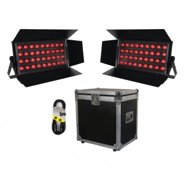 Equinox Cabaret Colour HEX x2 with Road Case Bundle