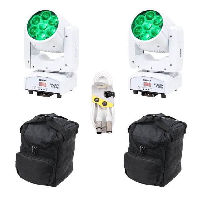 Equinox Equinox  Fusion 120 Zoom MKII (White) x2 with Bags Bundle