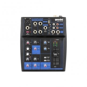 Gemini GEM-05USB Compact 5 Channel Bluetooth Mixer