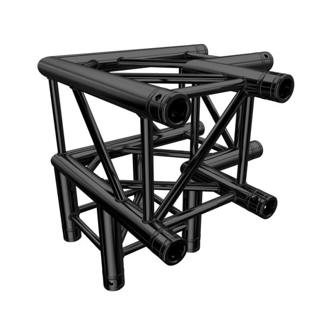 Global Truss Global Truss  F34 PL Stage Black 3 Way 90 Degree Corner