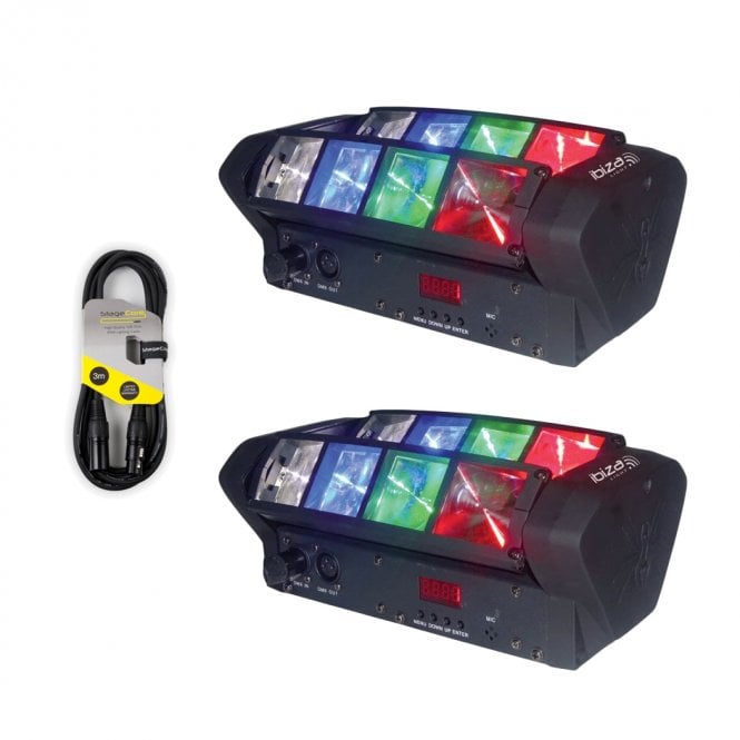 Ibiza Sound Ibiza Sound Ibiza Light LED8-MINI Mini Spider Light Twin Pack Bundle