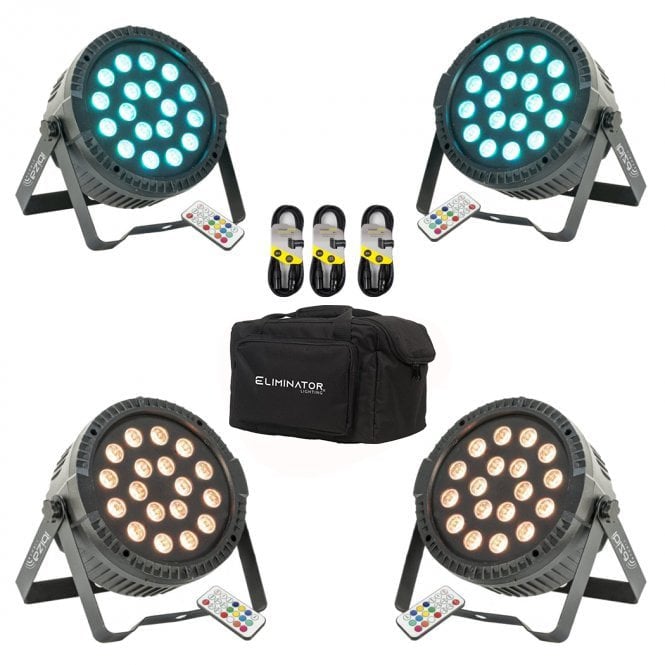 Ibiza Sound Ibiza Sound Ibiza Light THINPAR-18X1RGB LED Par x4 with Padded Bag Bundle