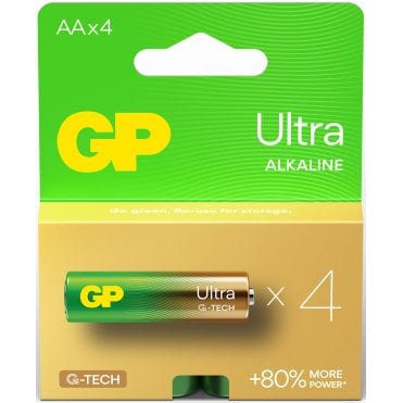 GP Ultra Alkaline Batteries AA 1.5V 4 Pack 