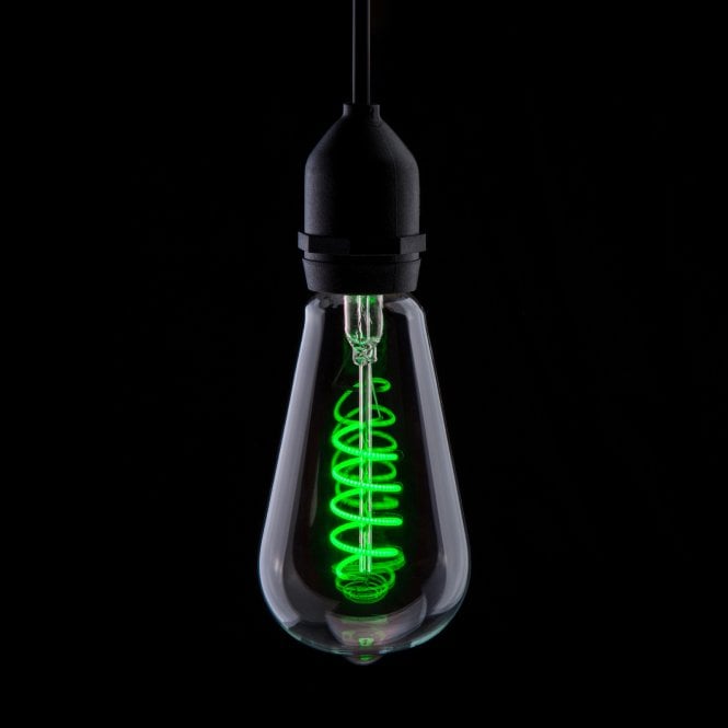 Prolite Prolite  4W Dimmable LED ST64 Spiral Lamp Fil BC Green