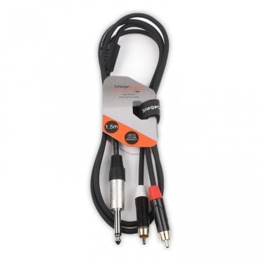 StageCore 6.35mm Mono Jack to 2 x RCA Cable